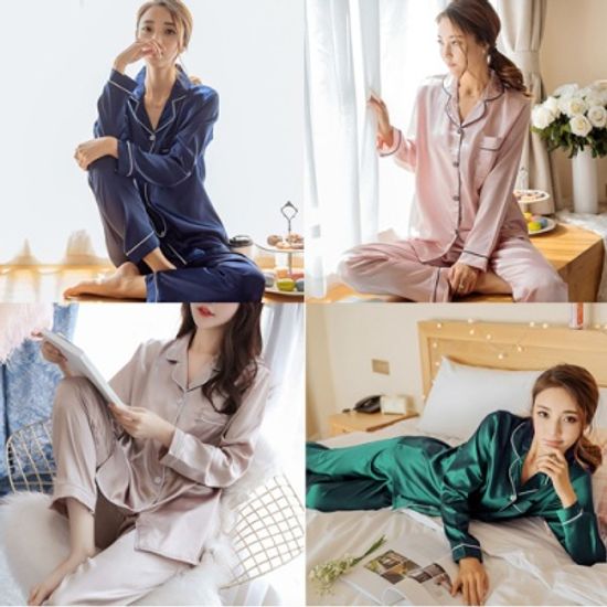 스타잇 실크 파자마 잠옷 세트(4color)