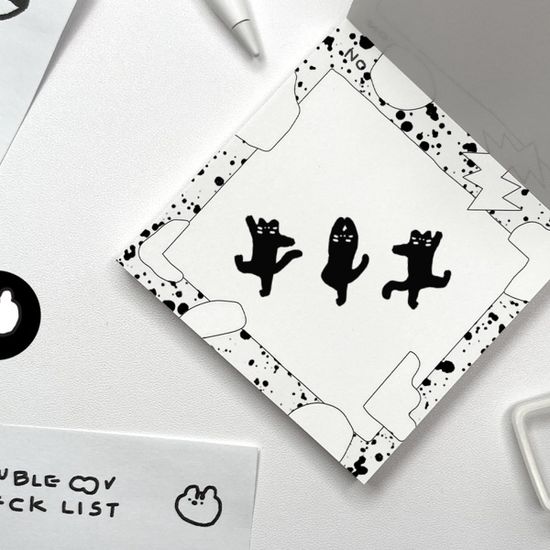 [데빌초코] 심플 라인 도형 떡메모지 