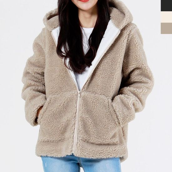 KYI 80402 여자뽀글이후드집업(W7C0286)