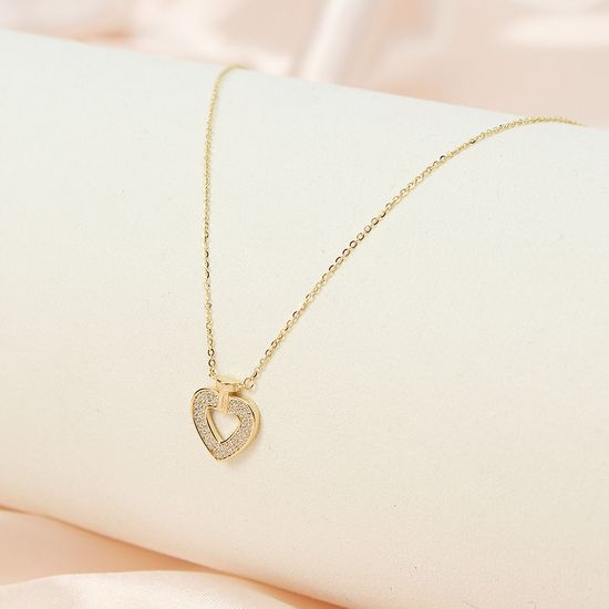[비쥬홀릭] 실버925 골드도금 유니크 하트 목걸이