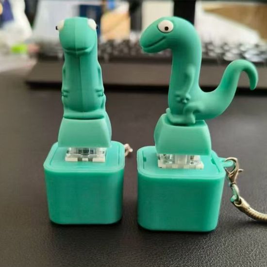 LED 소리나는 키캡 도마뱀 새 인형 클리커 키링 토이