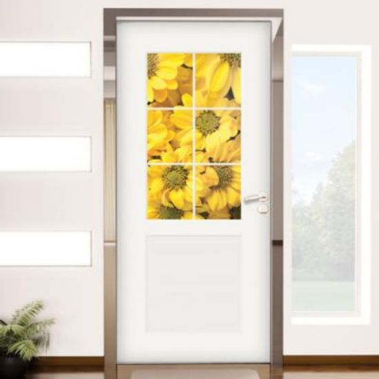 ih864-창문그림(노란국화)_현관문시트지