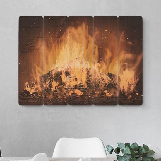 eh865-우드패널액자77.7CmX56Cm_활활타는장작불