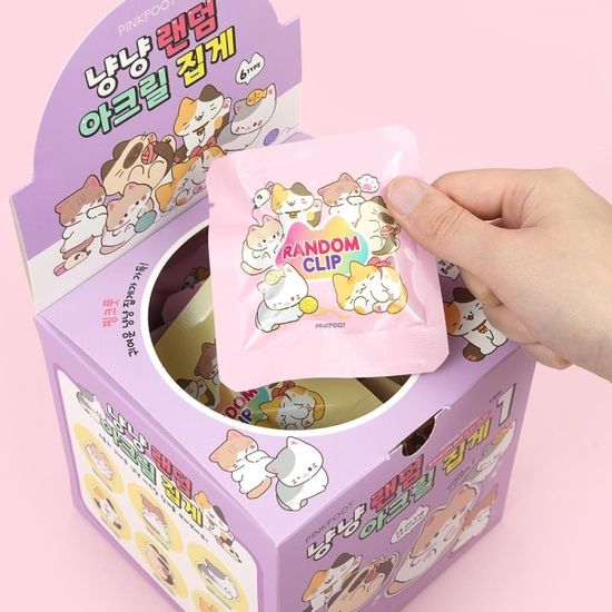 핑크풋 냥냥랜덤아크릴집게