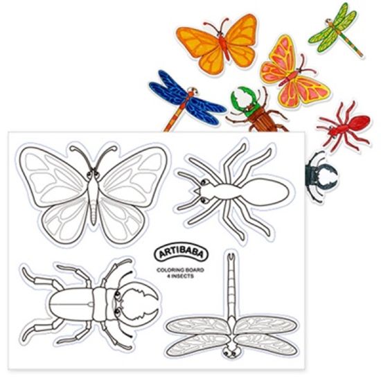 [아티바바] 곤충 4종 색칠보드/색칠 공부 칼라링북