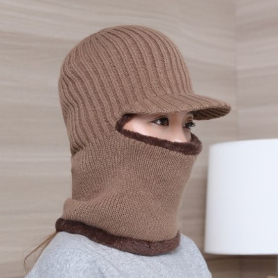 브리드 넥워머 털모자(베이지)/겨울 방한모자