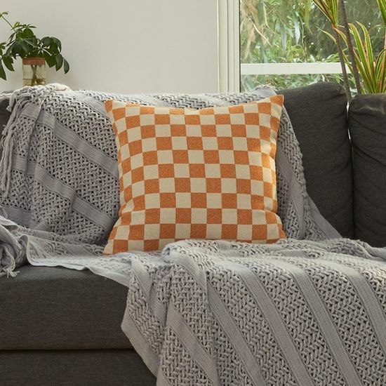 클라모프 모던 체커보드 체크 사각 인테리어 쿠션