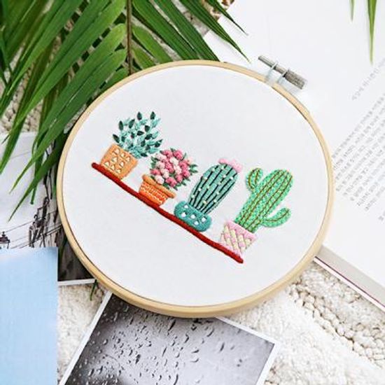 101도 프랑스자수 DIY세트 선반위 화분