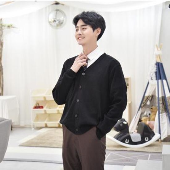 GBM 보풀방지 블랙 교복 가디건 (남자) 교복 남자교복