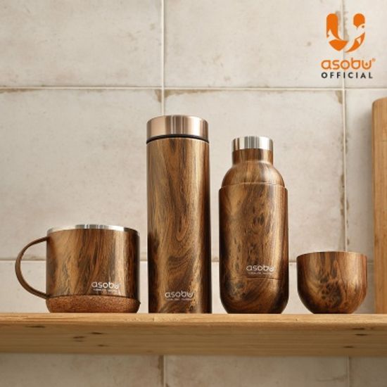 아소부 스텐 진공 텀블러 르바통 우드 500ML