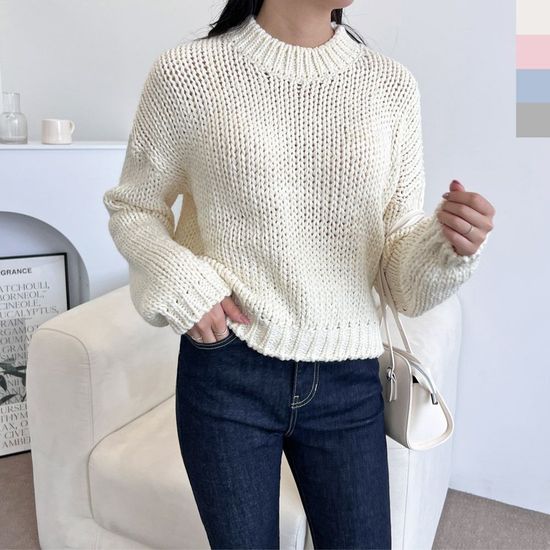 2LUND 5024 여자핏예쁜 라운드 짜임니트(WFFPGUR)