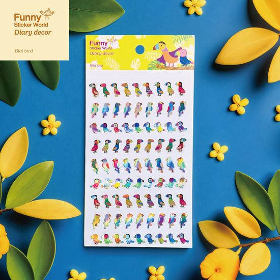퍼니스티커 C513 비비새2 홀로그램 PVC 다이어리데코