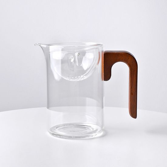 도르모 거름망 우드핸들 손잡이 내열유리컵 310ml 1p
