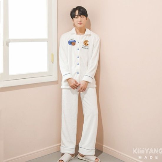 쿠키 자수 극세사 커플 수면 잠옷세트