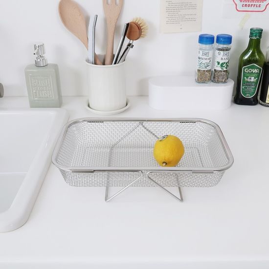 스텐 길이조절 싱크대 채반 바구니