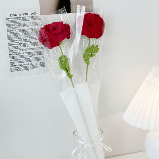 뜨립 포근한 감성 니트 카네이션 꽃