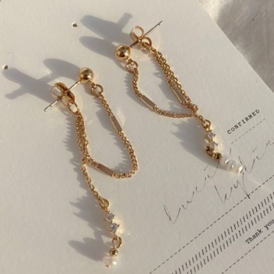 뮬리 담수진주 드롭 귀걸이