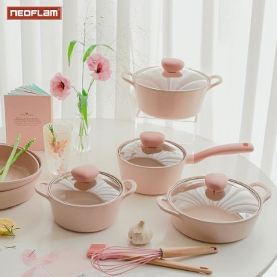 [네오플램] 샤베트 인덕션 18cm 유리뚜껑 편수냄비