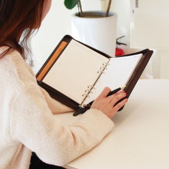 [무료배송] 국내제작 고급 가죽 만년 다이어리 지퍼형