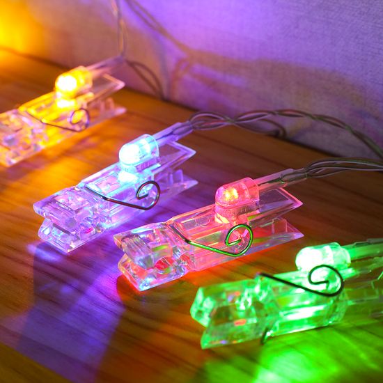 [도토로]10구  LED 클립 집게 전구(1.5M) (컬러)