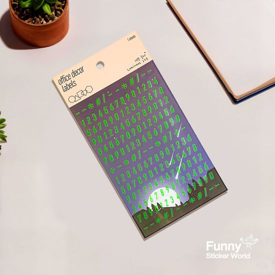 퍼니스티커 LM-002 123 야광 숫자 PVC 오피스데코
