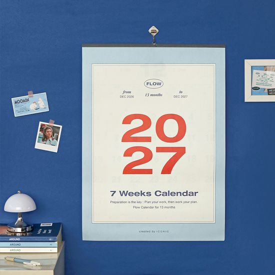 아이코닉 2027 플로우 월 캘린더 벽걸이달력 A2