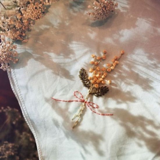 프랑스자수 손수건 DIY 키트 - 미모사