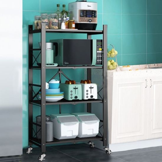 4단 접이식 철제 이동 선반(2color)