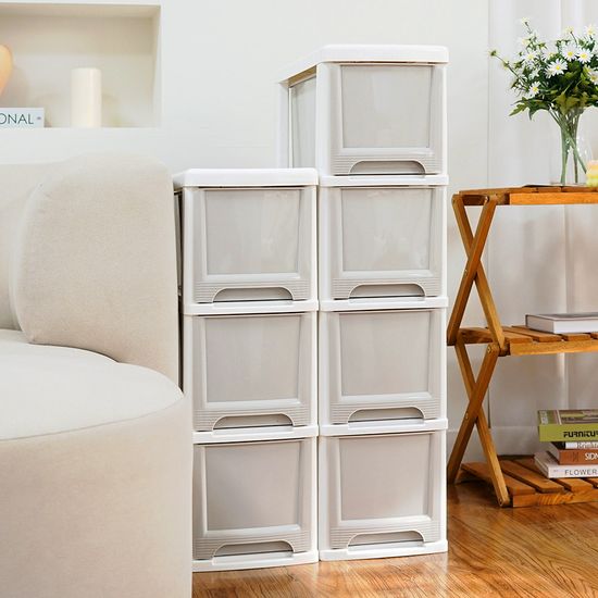 모던 틈새 슬림 서랍장 3단 (바퀴별매) 옷 수납장