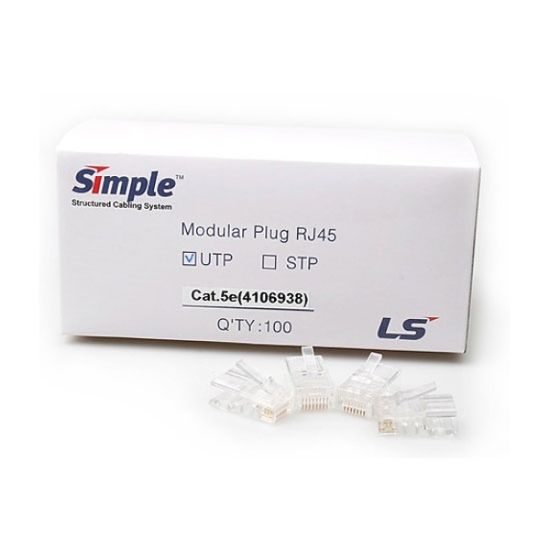 LS전선 RJ-45 커넥터 CAT.5E UTP 투명 100개