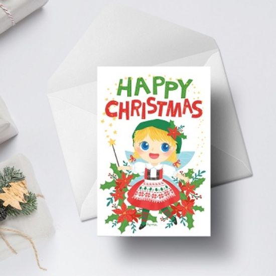 [크리스마스카드] XJA3004 - HAPPY CHRISTMAS 소녀