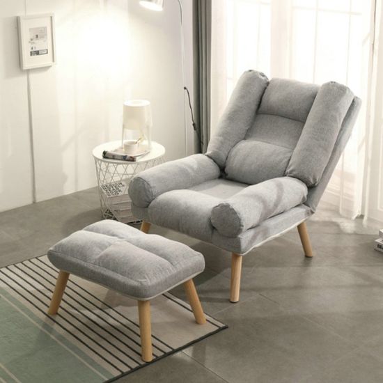 푹신 1인용 각도조절 소파 스툴세트 (그레이)