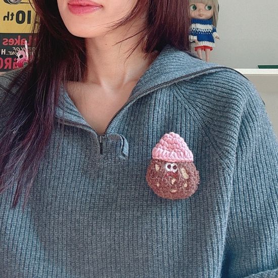 벙거지 초코 쿠키 브로치(4종)