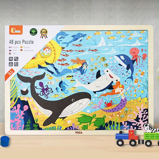 비가 원목퍼즐 48pcs 바다생활 퍼즐 V44583(WE67C2B)