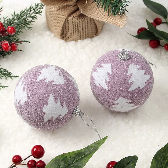 [도토로]샤인퍼플 글리터 장식볼 2p(10cm) (반짝이트