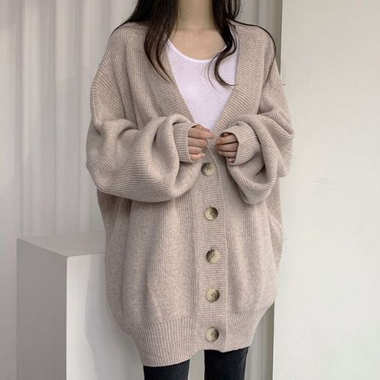 알레호 니트 골지 버튼 가디건 SH-500321(WFFQKVD)