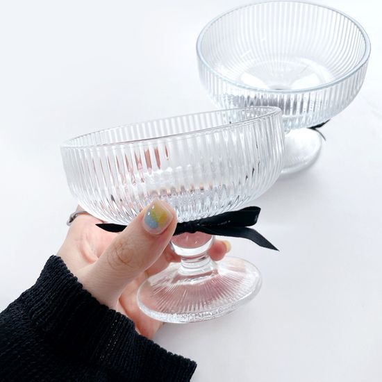 러델 잇 빈티지 플리츠 유리 아이스크림컵 330ml 1p