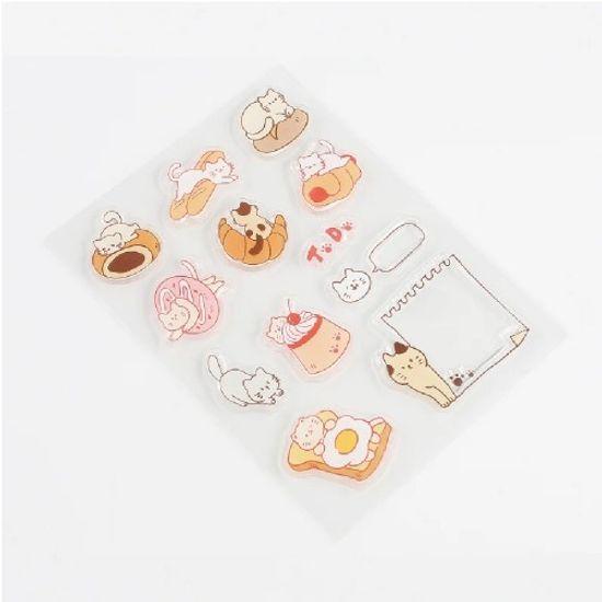 [BGM]다꾸-클리어 스탬프(과자 빵 고양이)/BT-CS053