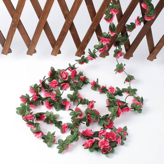 가랜드 장미 조화 넝쿨 2p세트(레드) 인테리어조화