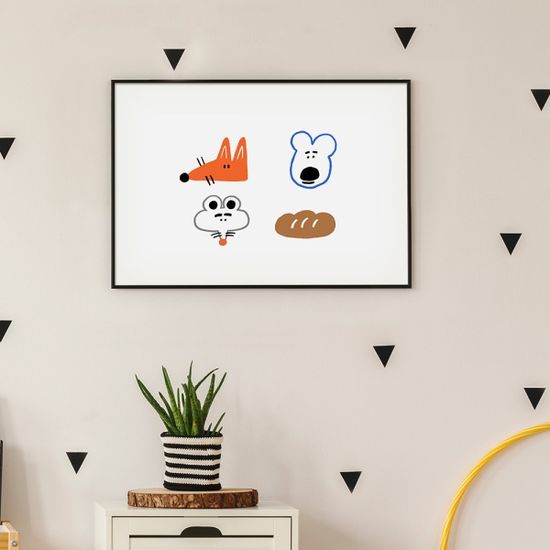 빵 좋아하는 친구들 (Art Print) / 일러스트 액자