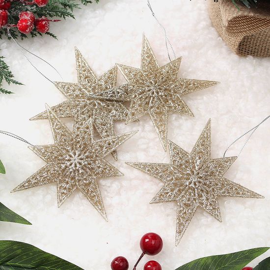 [도토로]샴페인골드 트리 오너먼트 4p세트(샤인별)