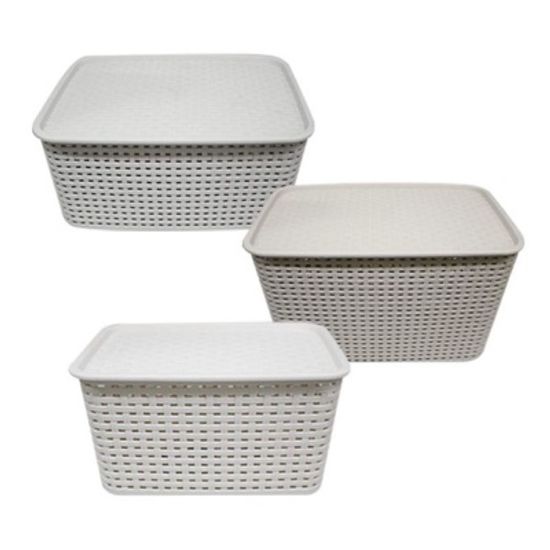 뚜껑 바구니 수납 정리함 사각 바스켓 박스 중 랜덤