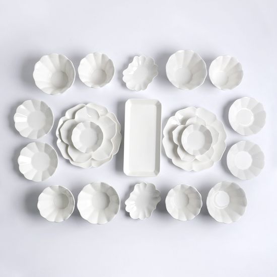 플로렌스 유광 화이트 도자기 4인 식기세트 21p