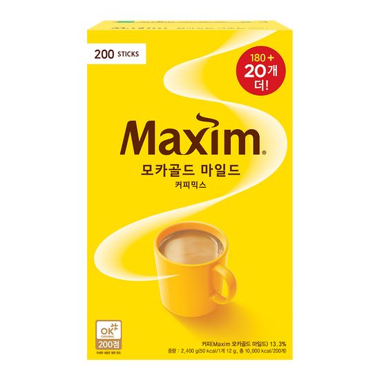 맥심 모카골드 마일드 180T+20T