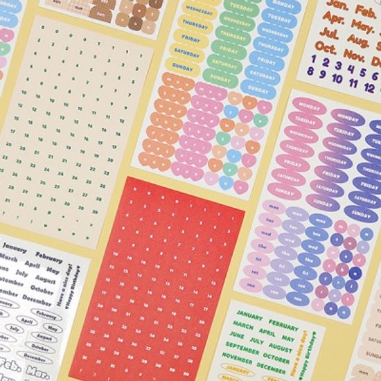 기본 스티커 1000 -날짜/요일/월