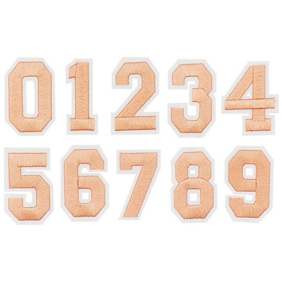 DIY 리폼 숫자패치 오렌지 자수 옷와펜(WE40234)