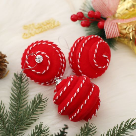 [도토로]핫레드 패브릭 장식볼 3p세트(8cm) (볼록큐티