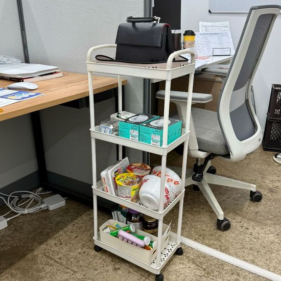4단 이동식 트롤리 수납함 화이트(WFG38HH)