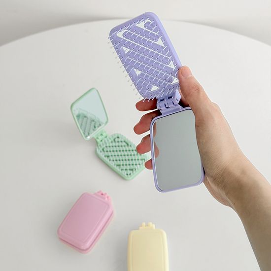 휴대용 미니 볼륨 브러쉬 거울 세트