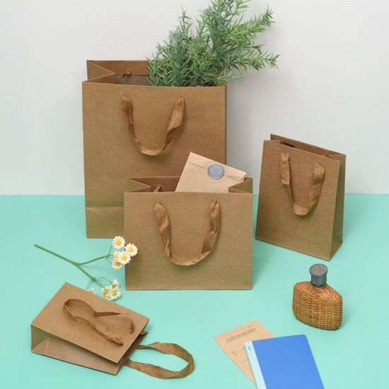 무지 사각 크라프트 종이 쇼핑백 세로형